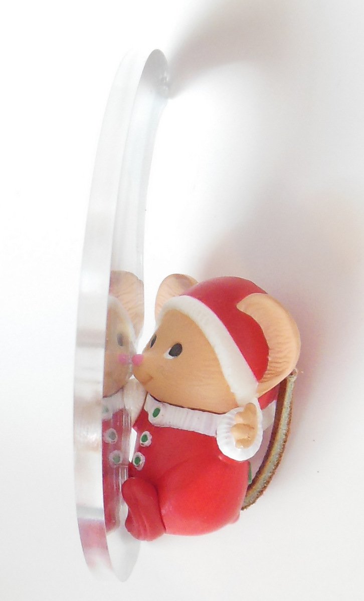 Image 2 of Hallmark Mouse in the Moon Christmas Tree Ornament QX4166 1986 Vintage