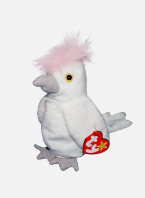 TY Beanie Baby Kuku Pink White Bird Cockatoo Pink Tush Tag Numbers 628