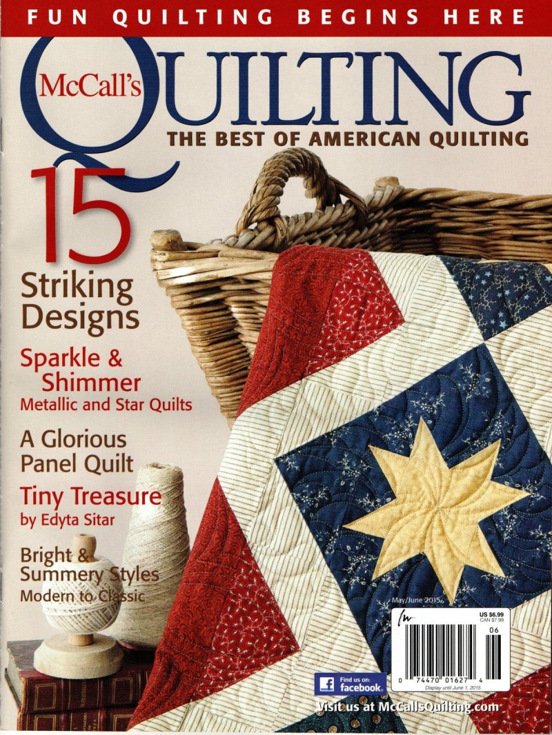 McCall's Quilting Magazine Fun Begins Here Metallic and Star Glorious Panel 2015
