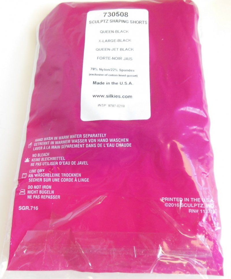 Image 1 of Silkies Sculptz Shaping Shorts Shapewear XL Extra Large Queen Size Black