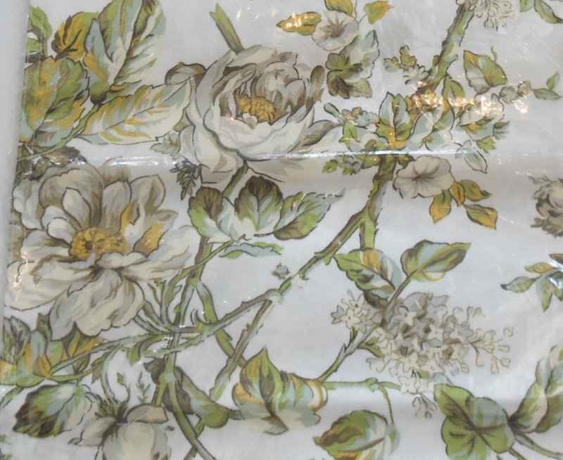 Image 1 of Ralph Lauren Table Runner 15 x 72 Grace Floral Large Print Gold Green White Blue