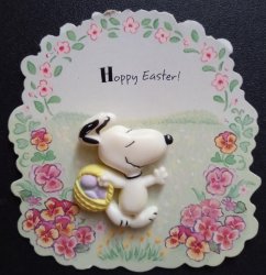 Vintage Hoppy Easter Peanuts Charlie Brown Snoopy Pin Kids Jewelry Hallmark