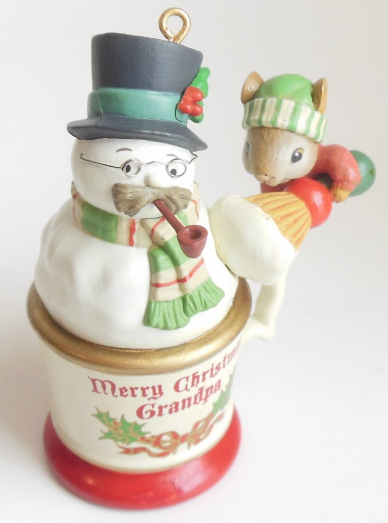Image 1 of Vintage Enesco Ornament Cup Merry Christmas Grandpa Series A Mug Full of Love