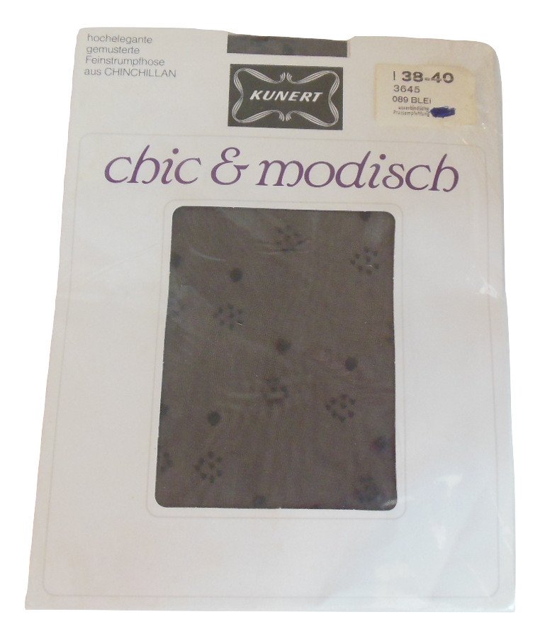 Image 0 of Vintage Germany Kunert Chic and Modisch Pantyhose 38 to 40 Sz S Small Blei Lead
