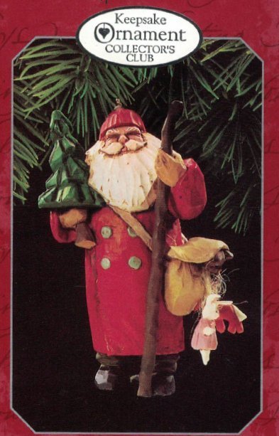 Hallmark Christmas Ornament Santa Making His Way Folk Art Americana QXC4523