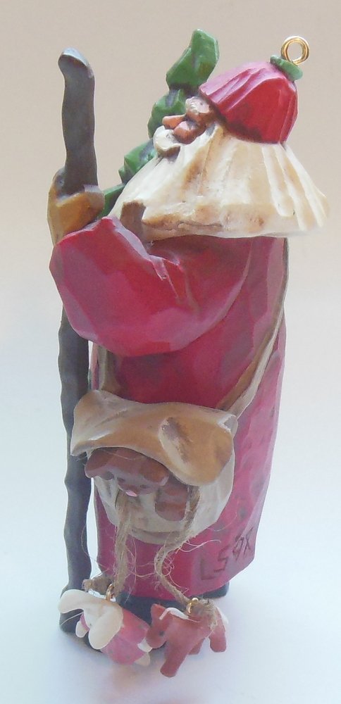 Image 2 of Hallmark Christmas Ornament Santa Making His Way Folk Art Americana QXC4523