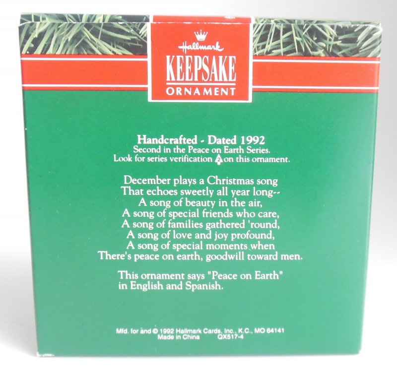 Image 5 of Hallmark Spain Christmas Ornament Peace On Earth Spain Paz Sobre La Tierra