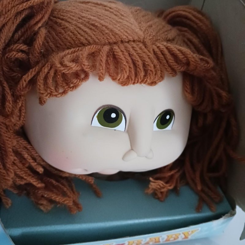 Image 1 of The Original Cabbage Baby Doll Head Pony Tails Pre-Sewn Doll Body Vintage 1984