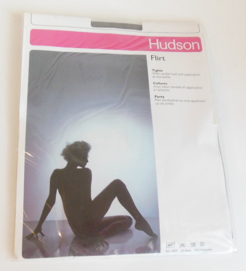 Image 1 of Vintage Hudson Tights for Women Black Application at Ankle Patterned 40 to 42 M