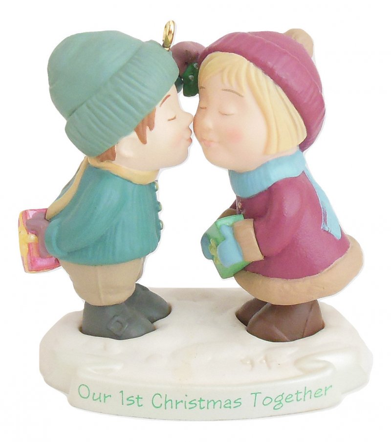 Hallmark Christmas Ornament Our First Christmas Together Boy Girl Kissing QX5643