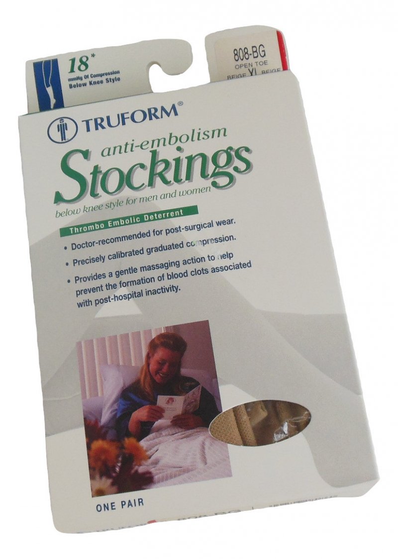 Anti Embolism Medical Stockings Ladies Truform 18 mmHg Compression Below Knee XL