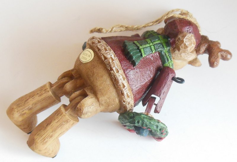Image 4 of Rustic Country Moose Christmas Tree Ornament by Woodlook Jointed Pins Semi Large
