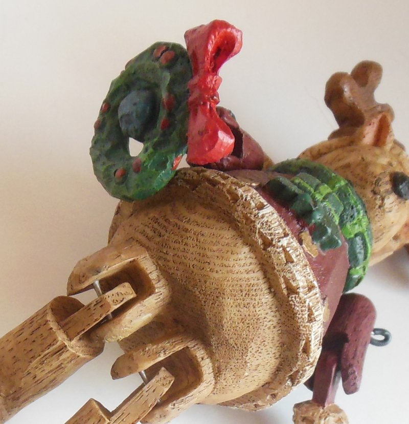 Image 3 of Rustic Country Moose Christmas Tree Ornament by Woodlook Jointed Pins Semi Large