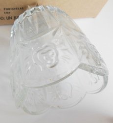 Image 1 of Home Interiors HOMCO Peg Votives Candle Holders Clear Glass Roses Grommets 11345