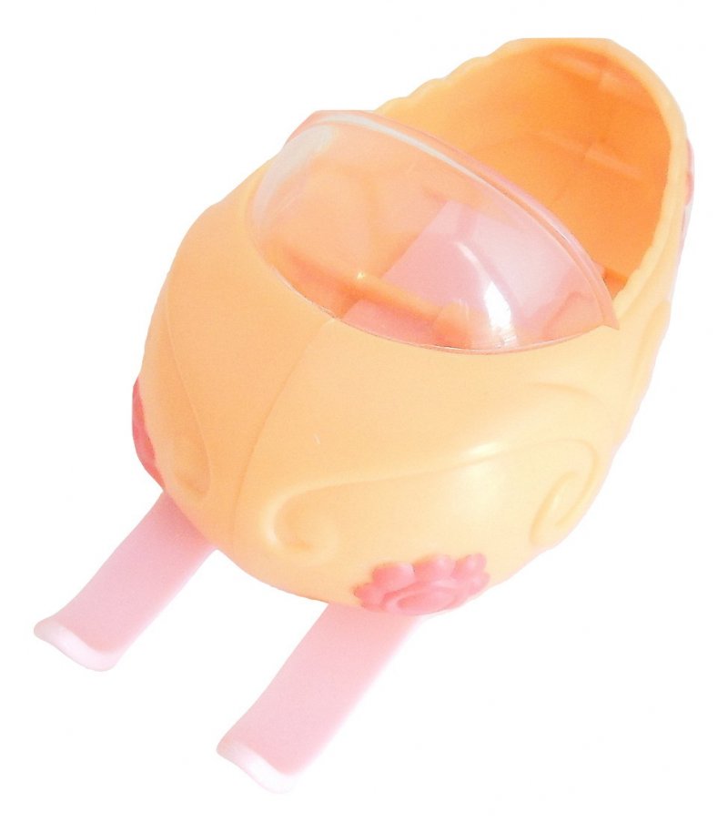 Littlest Pet Shop Orange Snowmobile Pink Flower With Swirls Pretend Play Toy