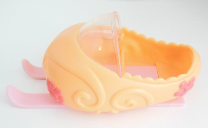 Image 1 of Littlest Pet Shop Orange Snowmobile Pink Flower With Swirls Pretend Play Toy
