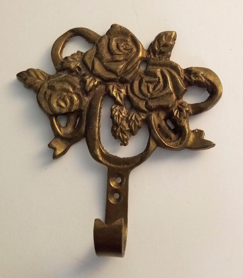 French Country Floral Rose Wall Hook Wall Hanging Hook for Keys Robes & More