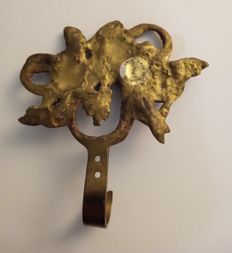 Image 1 of French Country Floral Rose Wall Hook Wall Hanging Hook for Keys Robes & More