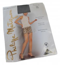 Philippe Matignon Black Fish Net Pantyhose Sheer to Waist Sz 1 to 2 Retina