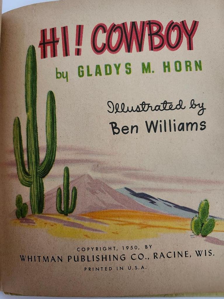 Image 2 of Hi Cowboy Vintage Childrens Book Whitman Tell a Tale Book Boy on Horse 1950