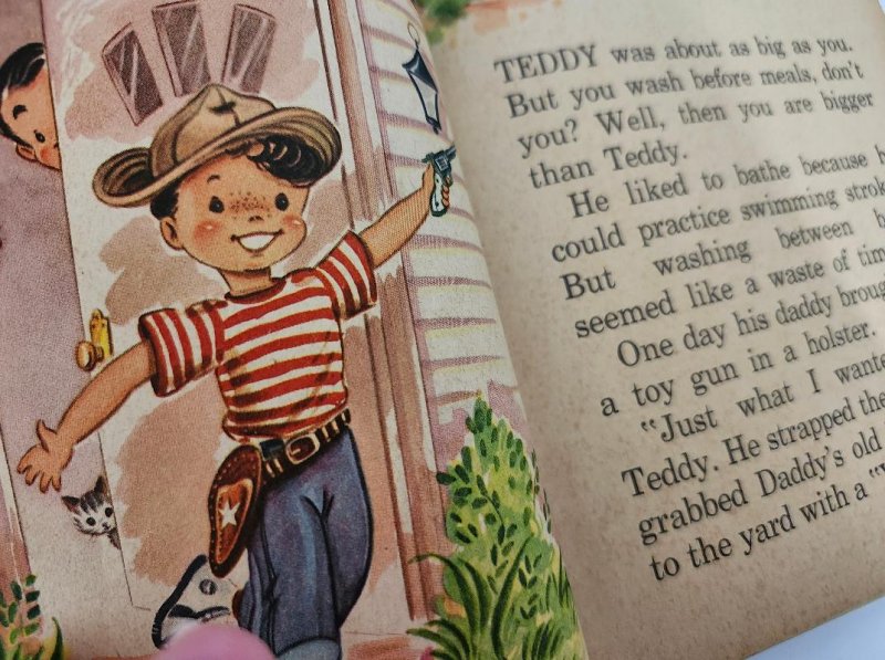 Image 3 of Hi Cowboy Vintage Childrens Book Whitman Tell a Tale Book Boy on Horse 1950