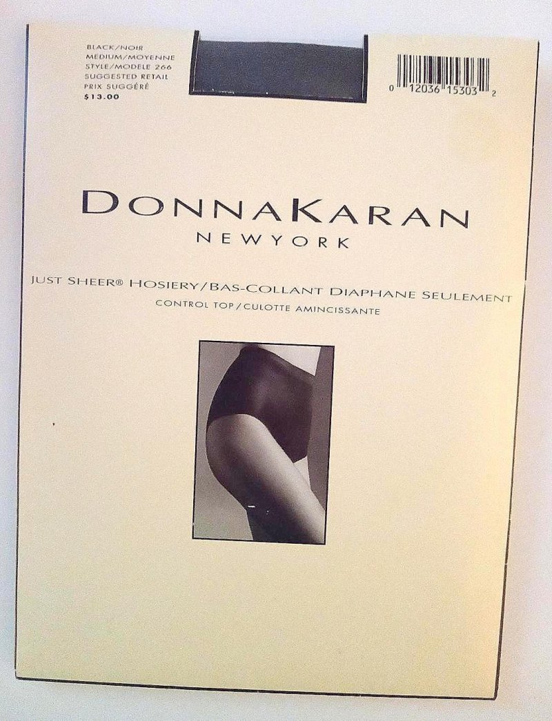 Donna Karan New York Ladies Pantyhose Black Sz M Style 266 Sheer Hosiery