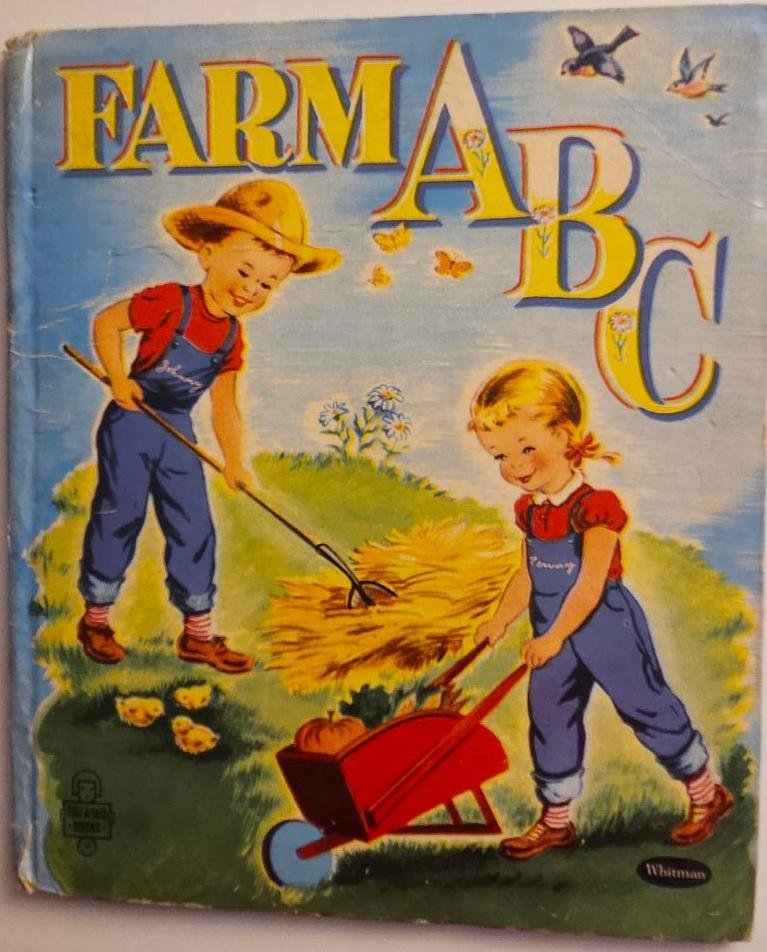 Farm ABC Tell a Tale Whitman Vintage Childrens Book Hardcover 1954 1950s