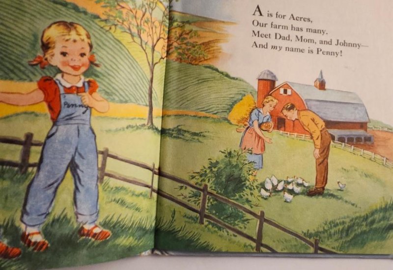 Image 2 of Farm ABC Tell a Tale Whitman Vintage Childrens Book Hardcover 1954 1950s