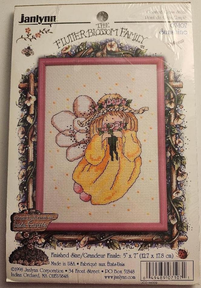 Janlynn The Flutter Blossom Family Counted Cross Stitch Kit Angel Vintage
