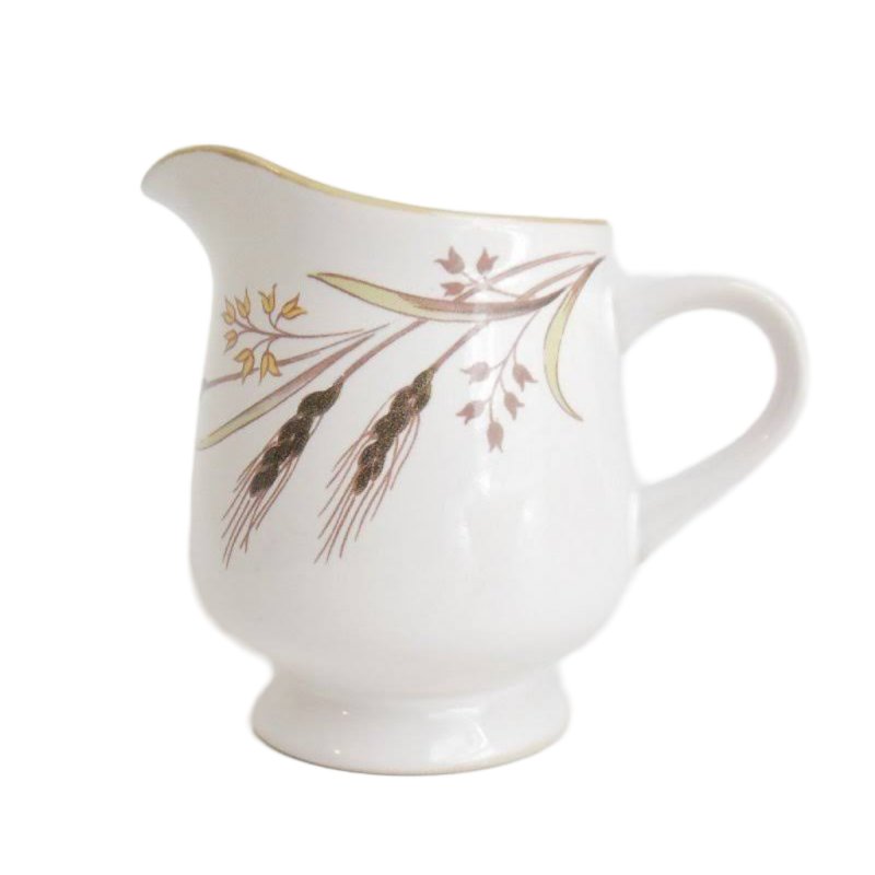 1800 Winter Wheat Japan Stoneware Creamer Green Trim Gold Weeping Branch Plant