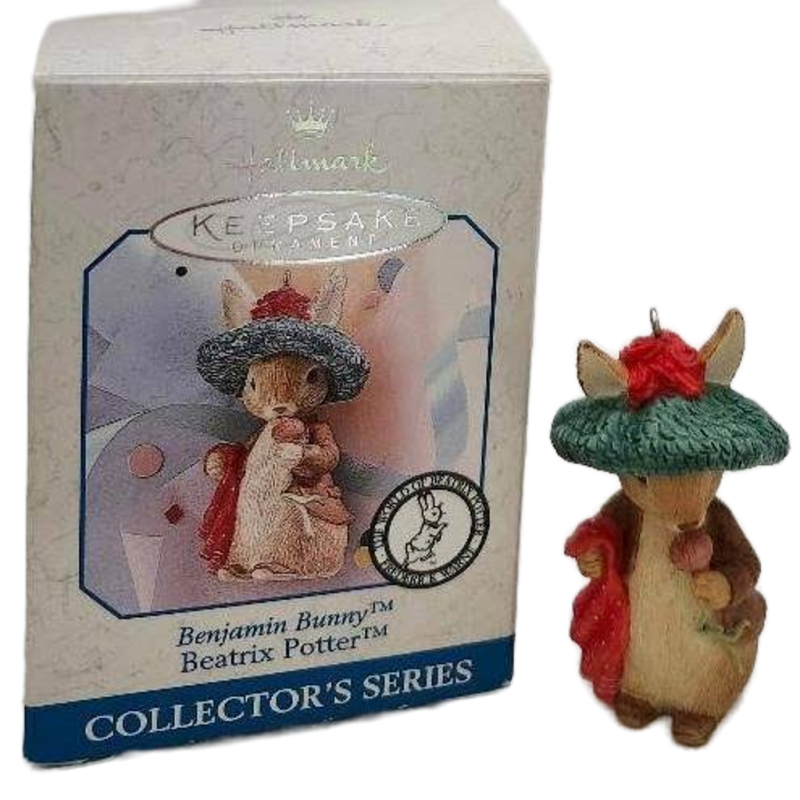 Image 0 of Benjamin Bunny Beatrix Potter Hallmark Christmas Ornament 1998 QE08383