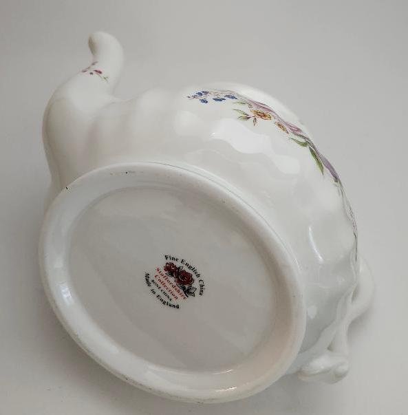 Image 3 of Staffordshire Floral Teapot Made of Bone China Swirled With Flower Pattern