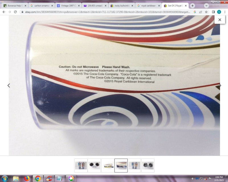 Image 1 of Royal Caribbean Coca Cola Drinking Tumbler w/ Lid 2015 Red Blue Purple Gold