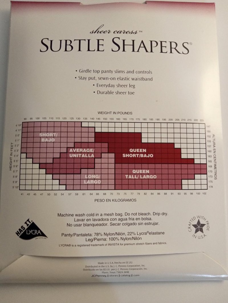 Image 1 of Subtle Shapers Pantyhose Sz Queen Short Taupe Girdle for Panty Sheer Leg and Toe