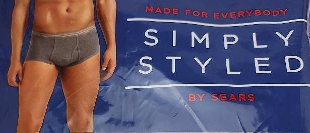 Image 1 of Big Men 2X XXL Cotton Briefs by Sears Gray Blue Black Waist Sz 41 thru 43 Inches