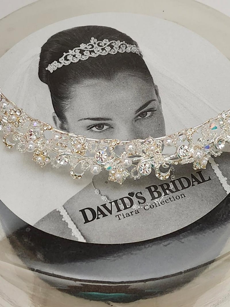 David's Bridal HeadPiece Tiara Collection Women's Wedding Headpiece Crystals