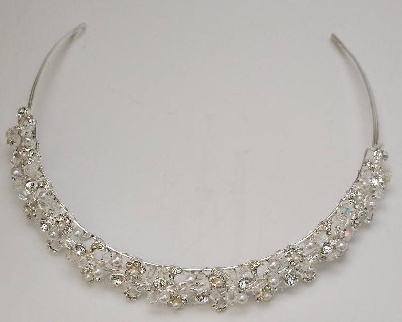 Image 2 of David's Bridal HeadPiece Tiara Collection Women's Wedding Headpiece Crystals