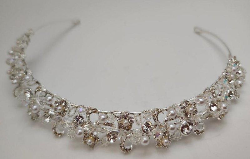 Image 3 of David's Bridal HeadPiece Tiara Collection Women's Wedding Headpiece Crystals