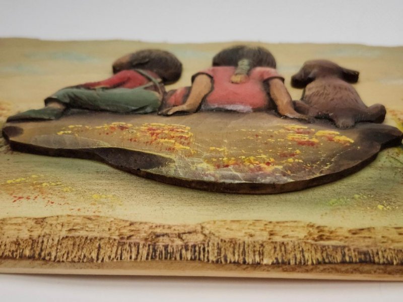 Image 3 of Wooden Plaques by H Nadeau 3D Wood Carved Sculpture Hand Crafted Art Canada
