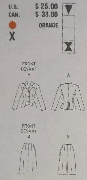Image 2 of Vogue Vintage Model Original 1944 Design 2885 D Sz 12 14 16 Jacket Skirt Attire