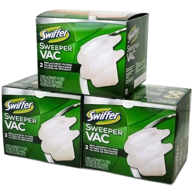 Swiffer Sweeper Vac 2 Replacement Filters Lot of 3 Packages Equals 6 Filters