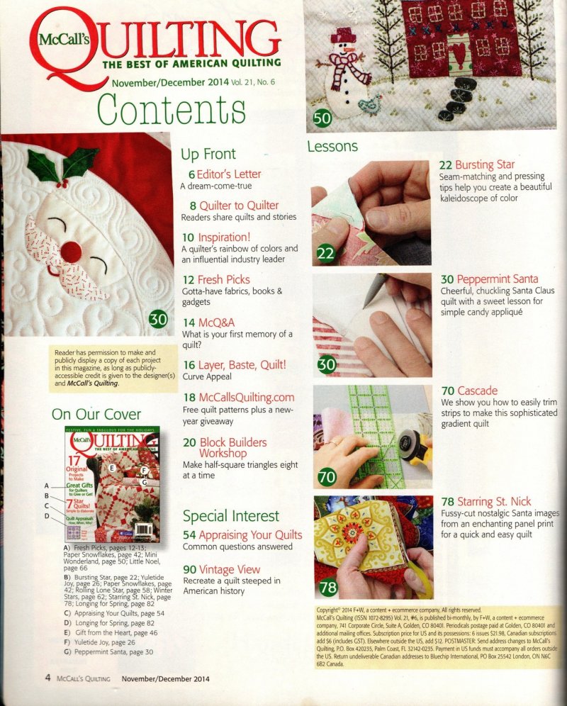 Image 1 of McCall's Quilting Magazine Christmas Holiday Festive Fun Fabulous Star Quilts