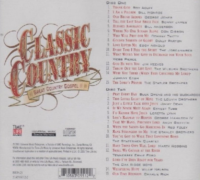 Image 1 of Classic Country Great Country Gospel II 2 CDs Each CD Contains 15 Songs