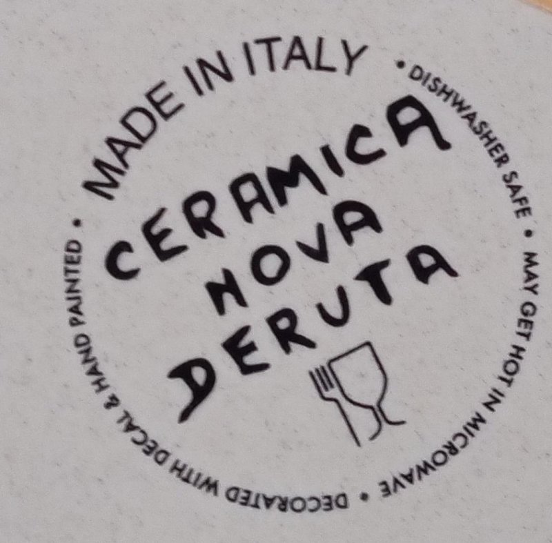 Image 1 of Deruta Ricco Italy Salad Plate Blue Gold Burnt Orange Ceramico Nova Deruta
