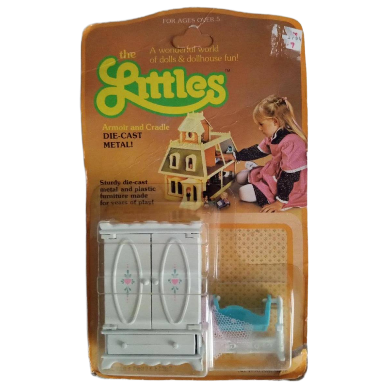 The Littles Pretend Play Doll House Furniture Amoir Baby Cradle Die Cast Metal