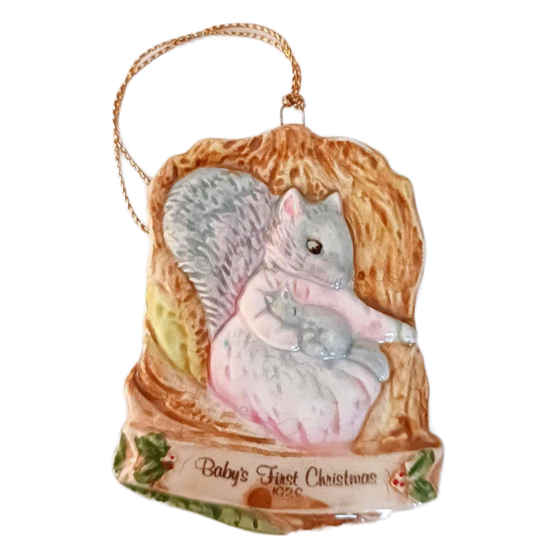 Ultra Rare Beatrix Potter Schmid Babys First Christmas Flat Ornament Vintage