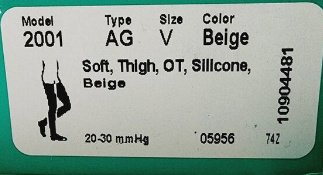 Image 1 of Juzo Soft Compression Stockings 20 to 30 mmHg Thigh OT Silicone Beige AG V 2001