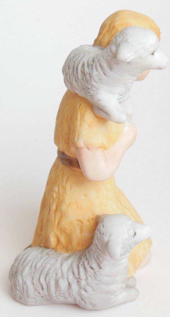 Image 2 of Vintage HOMCO Shepherd With Sheep Figurine 5599 Replacement for Manger Nativity