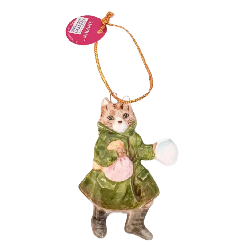 Ultra Rare Beatrix Potter Schmid Simpkin Flat Ornament Vintage 1984 FW Japan