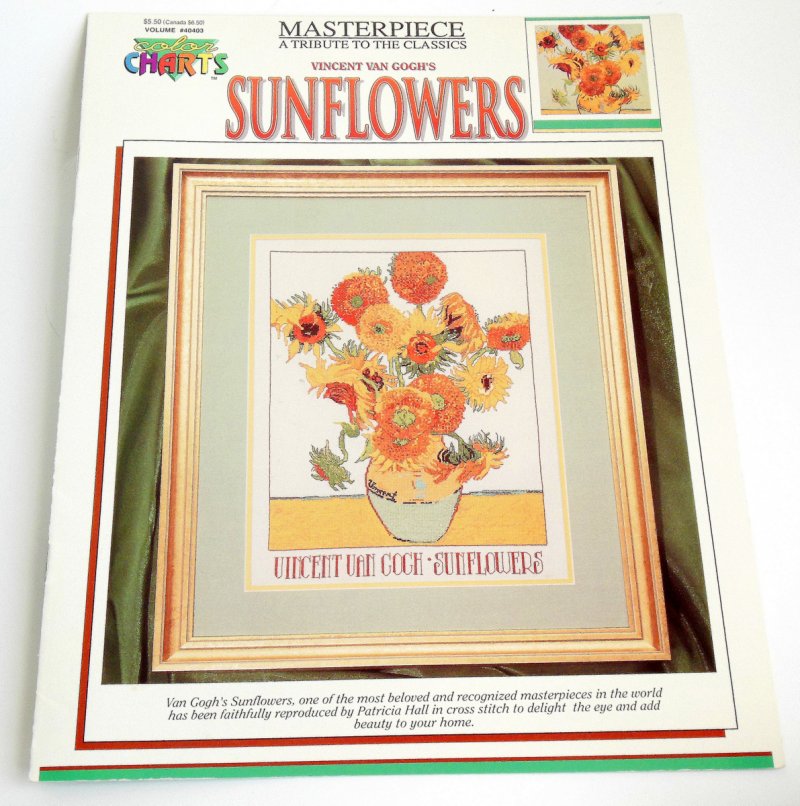 Image 0 of Sunflowers Vincent Van Gogh Gogh's Masterpiece Color Arts Crafts Chart  40403